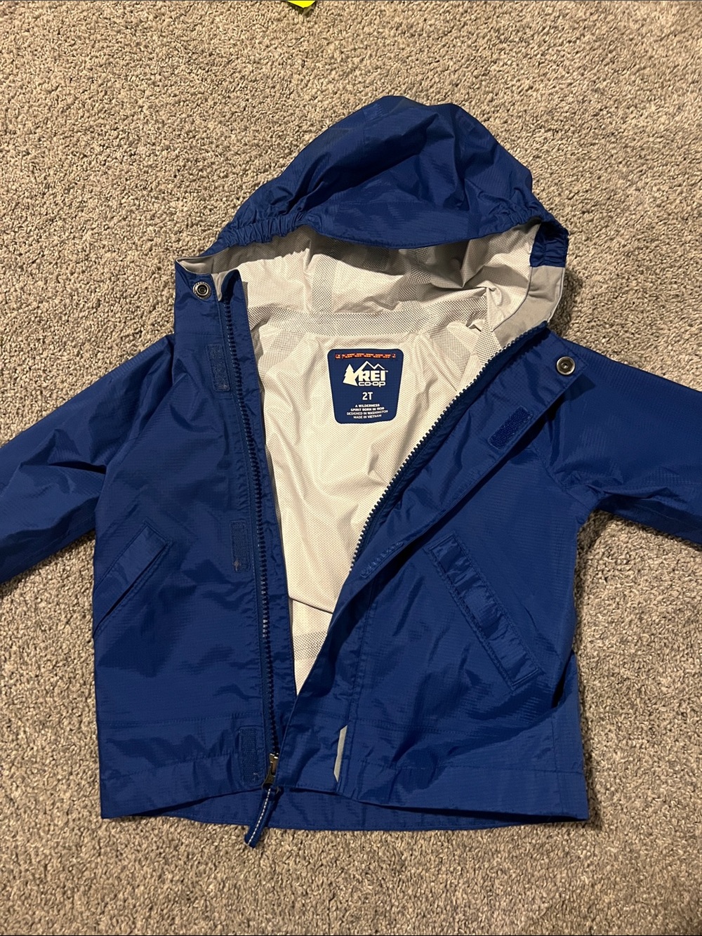 REI Royal Blue Kids' Hooded Raincoat